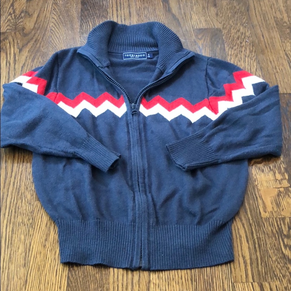 ToobyDoo chevron zip up sweater